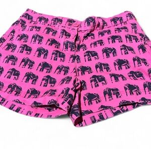 Crown & Ivy Pink Elephant Print Shorts